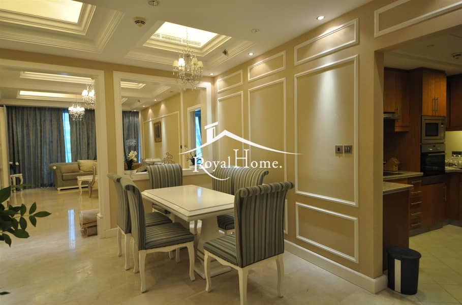Fully furnished 2 BR with full sea and marina view high floor