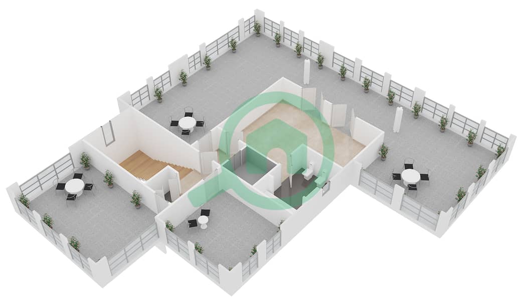 المخططات الطابقية لتصميم النموذج LUXURY 1 فيلا تجارية 4 غرف نوم - حتان Second Floor interactive3D