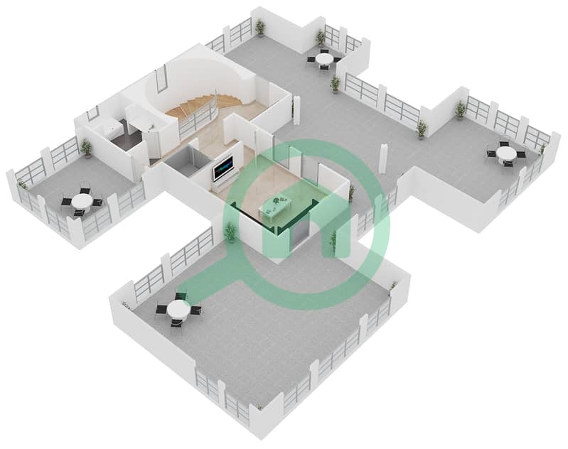 哈坦别墅区 - 5 卧室别墅类型LUXURY 2戶型图 Second Floor interactive3D