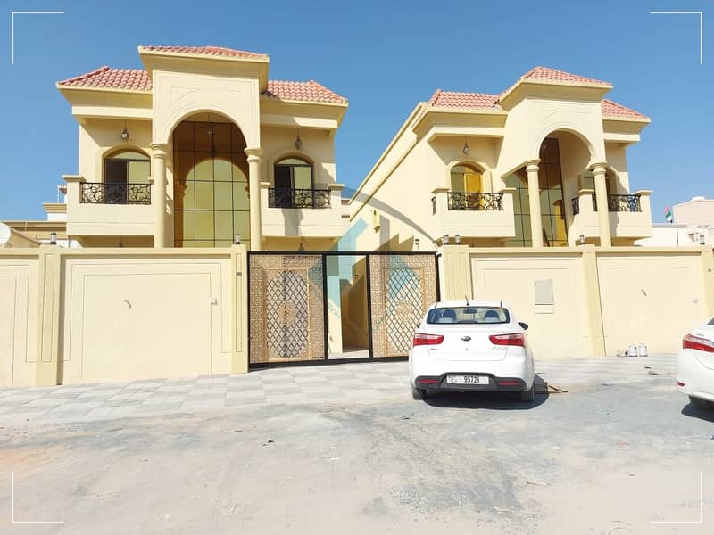 Modern luxury villa, super deluxe finishing, and a very excellent location opposite Ajman Academy and close to schools and Carrefour