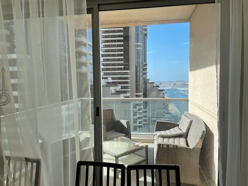 22 luxury Fully furnished ! 2 bed in IRIS BLU dubai marina with sea and marina view. AC is included