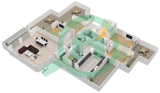 安达鲁斯 - 4 卧室公寓类型A戶型图