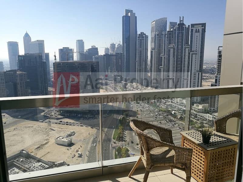 Nicely Furnished Studio 8 BLVD Walk Higher Floor -