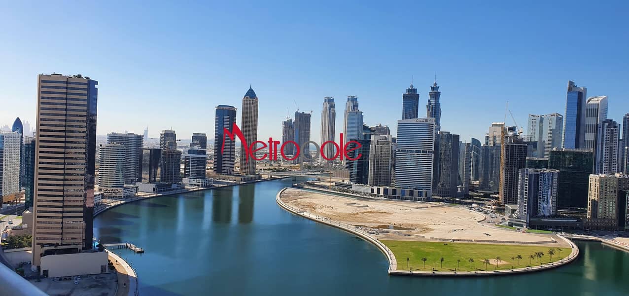 High Floor | Full Canal & Burj Khalifa  & Sea  View | Fully Furnished Studio
