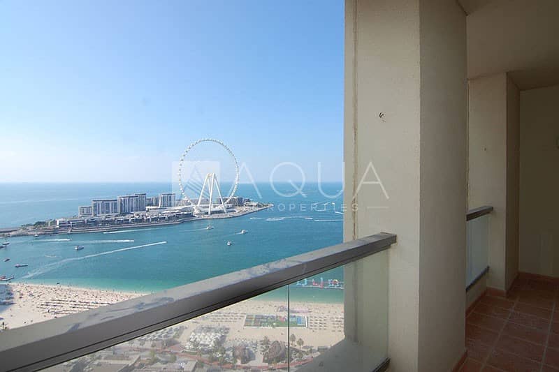 Full Sea View | 3 Balconies | Dubai Eye View