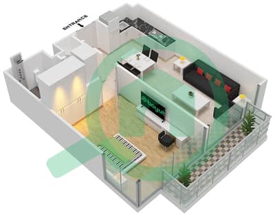 المخططات الطابقية لتصميم النموذج 2 FLOOR 2-9 شقة 1 غرفة نوم - عزيزي ريفييرا 48