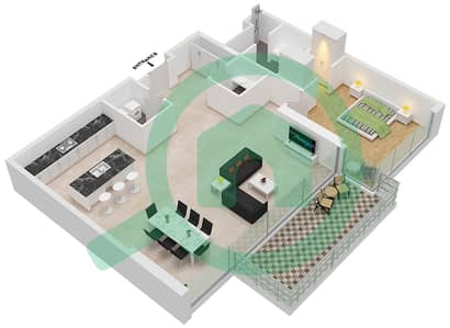 Building 10 - 1 Bedroom Apartment Type 1C Floor plan