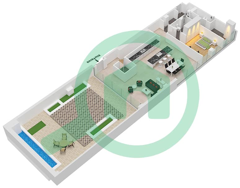 Building 10 - 4 Bedroom Apartment Type 4A3 Floor plan Upper level Floor 5-6 image3D