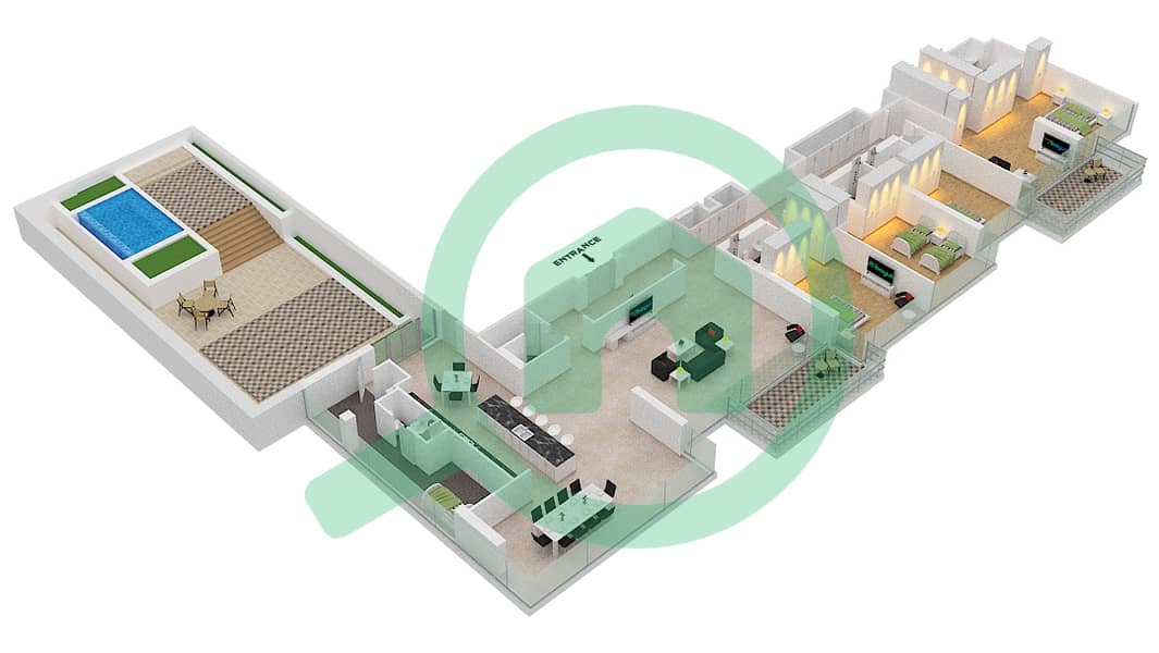 Building 10 - 4 Bedroom Apartment Type 4E Floor plan Floor 6 image3D