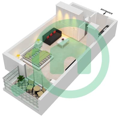 Wavez Residence - Studio Apartment Type B Floor plan