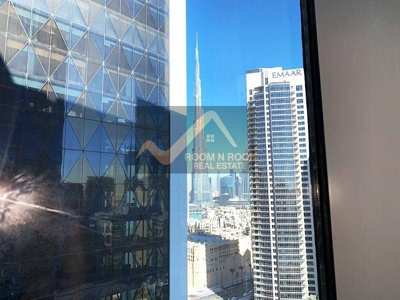 94 Burj Khalifa View|  Furnished Office| Lake View| Glass Partitions |The Metropolis Tower| Business Bay