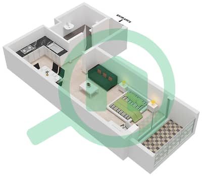 المخططات الطابقية لتصميم النموذج 3 شقة استوديو - بوتانيكا