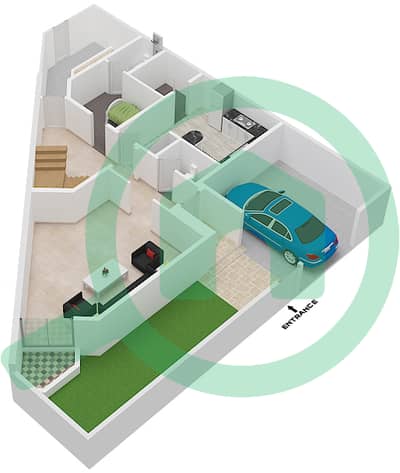 Al Rashidiya - 3 Bedroom Villa Unit P4 Floor plan