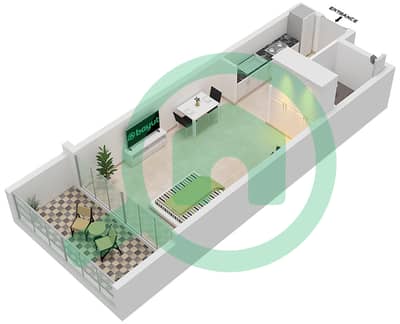 المخططات الطابقية لتصميم النموذج N شقة استوديو - أرتيسيا B
