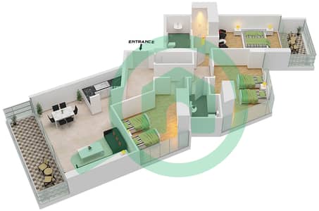Artesia B - 3 Bedroom Apartment Type M2 Floor plan