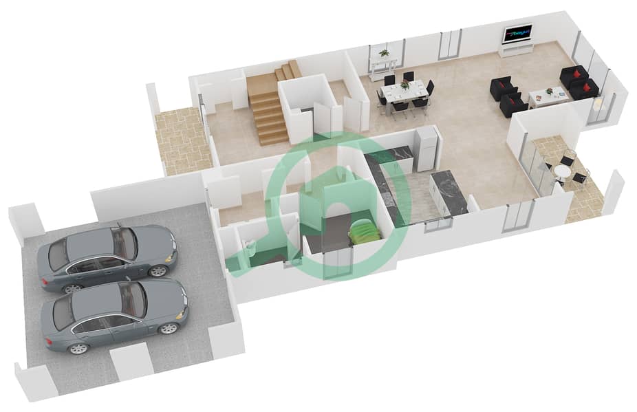 帕尔玛社区 - 4 卧室别墅类型5戶型图 interactive3D