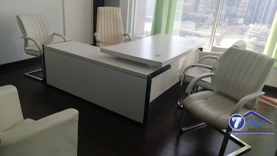 Furnished Office With Glass  partition in Clover Bay for rent