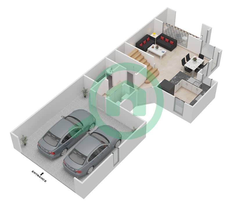 Palmera 3 - 2 Bedroom Townhouse Type C Floor plan interactive3D