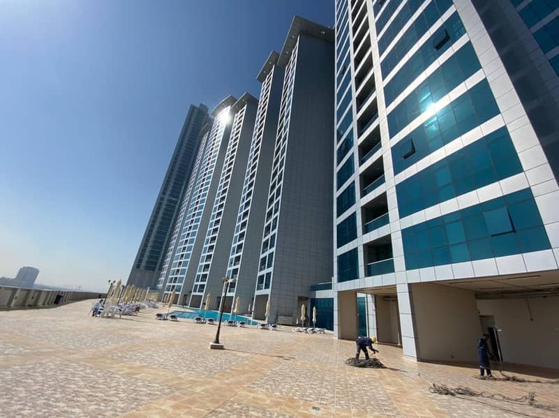 Owen your lovely flat in Ajman corniche tower Big size and sea view, Take advantage of financial facilities and an 8-year payment plan in a full-service tower.