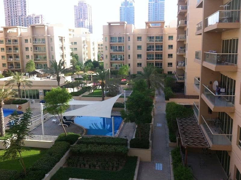 Large 1 BHK Apartment with Pool view.