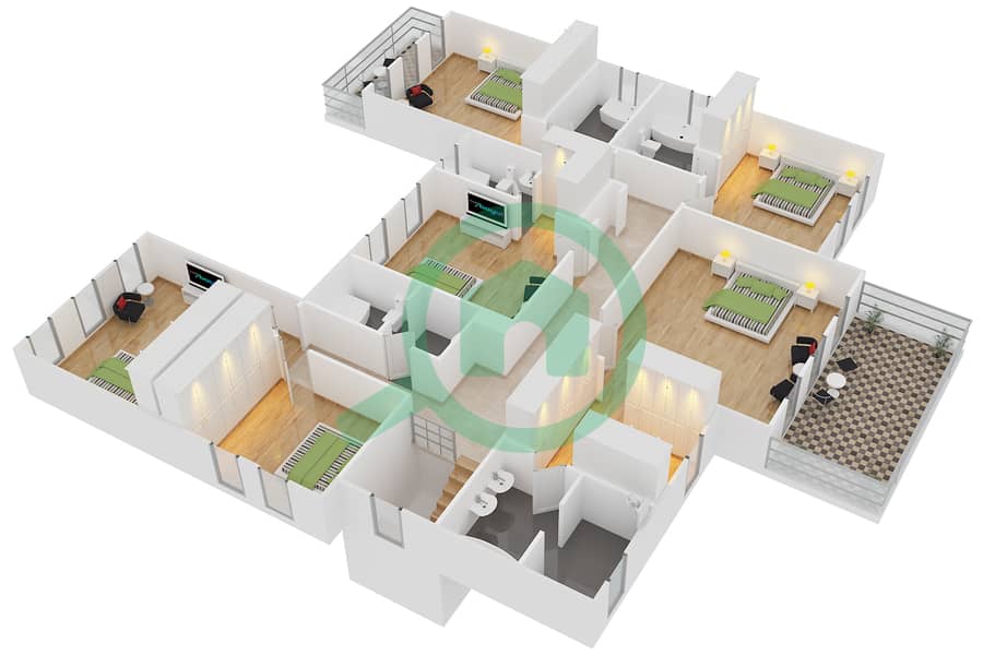 米拉多1区 - 7 卧室别墅类型19戶型图 interactive3D