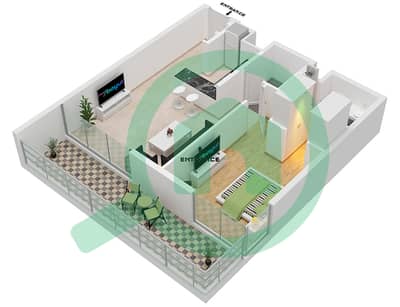 麦格之眼社区 - 1 卧室公寓类型1B-1戶型图