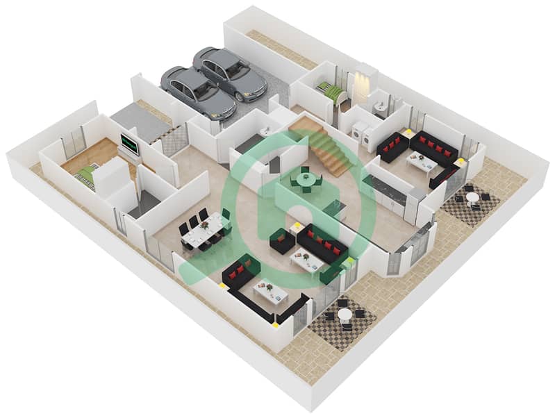 Mirador 1 - 5 Bedroom Villa Type 15 Floor plan interactive3D