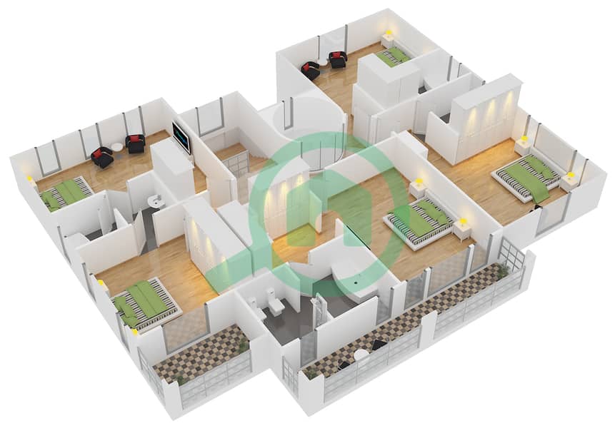 Mirador 1 - 6 Bedroom Villa Type 13 Floor plan interactive3D