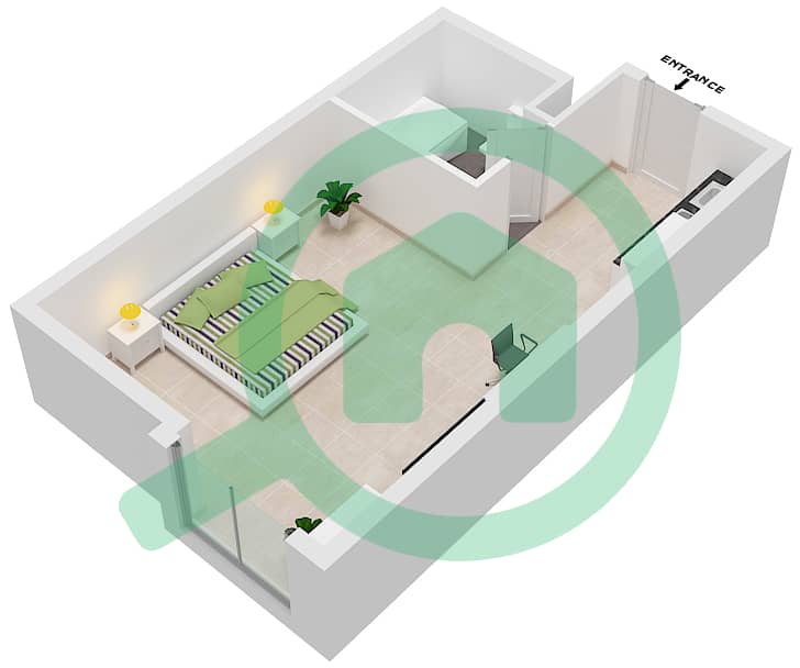 المخططات الطابقية لتصميم النموذج C5 شقة استوديو - جاتروفا Typical Floor interactive3D