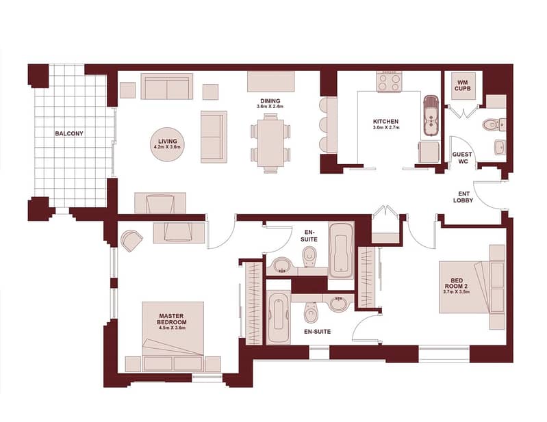 16 Two Bedrooms | Available Now | 1258 SqFt
