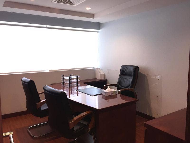 1-month free Fully furnish Chiller free Office | En-suit pantry toilet | 646sqft | 79000 Aed 6 cheqs