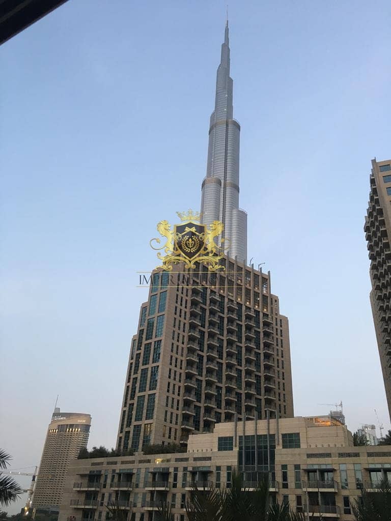 Balcony with Burj khalifa View | 1 Bed + Study