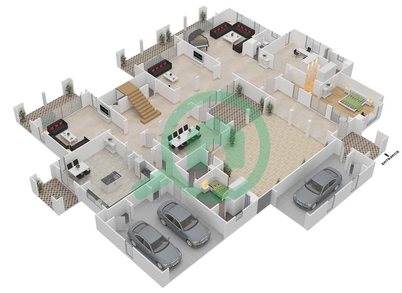 Поло Хомс - Вилла 6 Cпальни планировка Тип F interactive3D