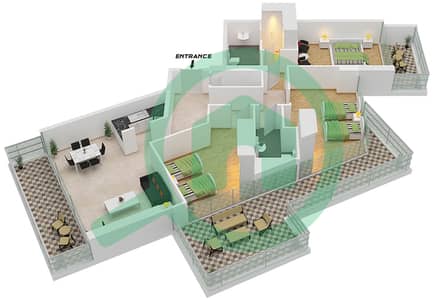 Artesia B - 3 Bedroom Apartment Type M 1 Floor plan