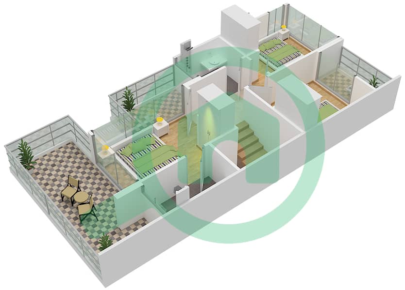 Akoya Manarola - 3 Bedroom Villa Type RS-EE Floor plan First Floor interactive3D