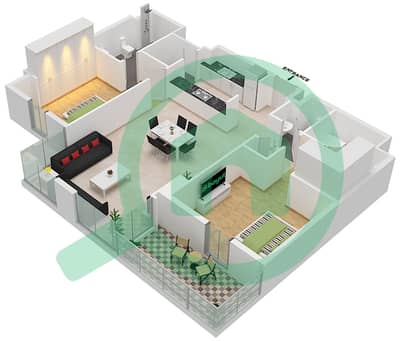 C3 - 2 Bedroom Apartment Type H Floor plan