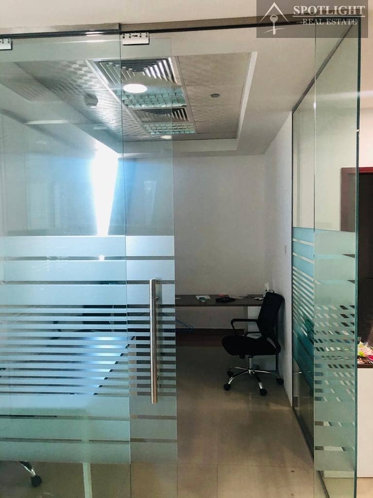 8 Furnished office with Glass Partitions
