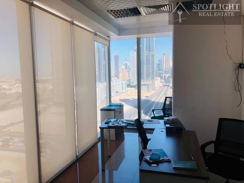 2 Furnished office with Glass Partitions