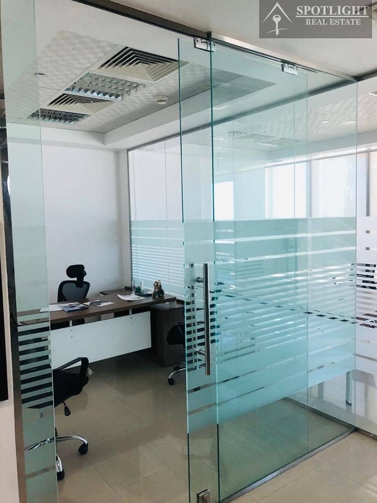 6 Furnished office with Glass Partitions