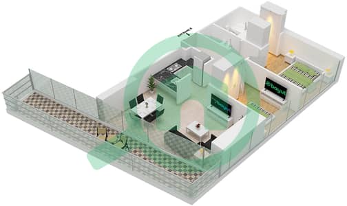 Aykon City - 2 Bedroom Apartment Unit 7 FLOOR 40-56 Floor plan