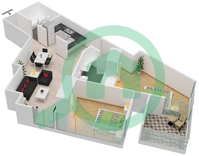Aykon City - 2 Bedroom Apartment Unit 9  FLOOR 40-41 Floor plan