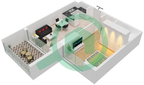 Aykon City - 1 Bedroom Apartment Unit 2  FLOOR 38-59 Floor plan