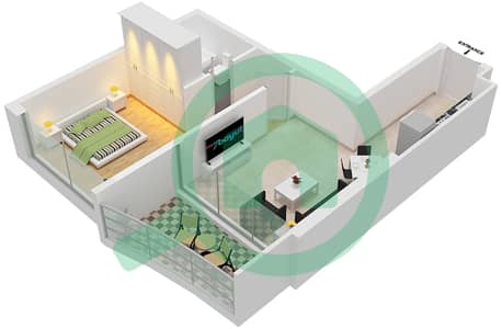 Aykon City - 1 Bedroom Apartment Unit 5  FLOOR 38-59 Floor plan