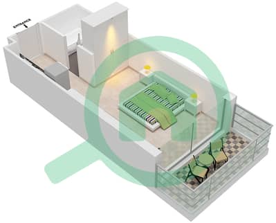 المخططات الطابقية لتصميم الوحدة 13  FLOOR 12-35 شقة استوديو - آيكون سيتي