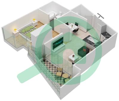 Aykon City - 1 Bedroom Apartment Unit 9  FLOOR 12-39,42-56 Floor plan