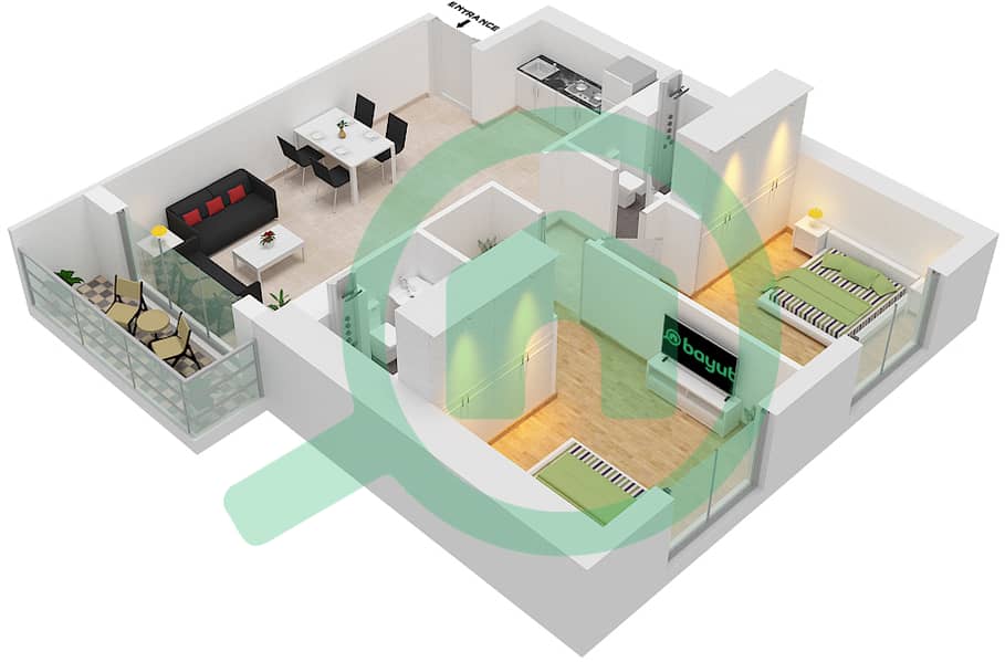 Floor Plans For Type Unit A4 8 Floor 21 2 Bedroom Apartments In Dragon Towers Bayut Dubai