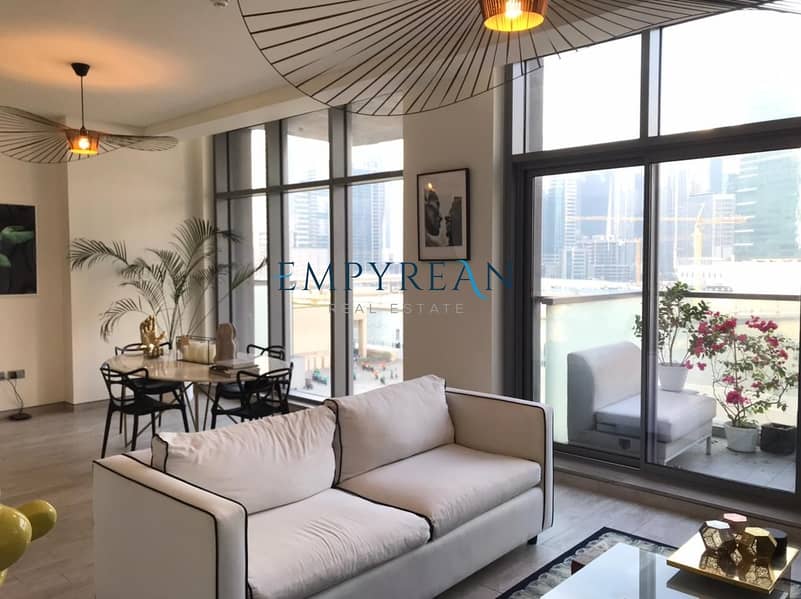 BRIGHT LARGE BURJ AND LAKE VIEW ONE BED ROOM UNFURNISHED WITH BALCONY