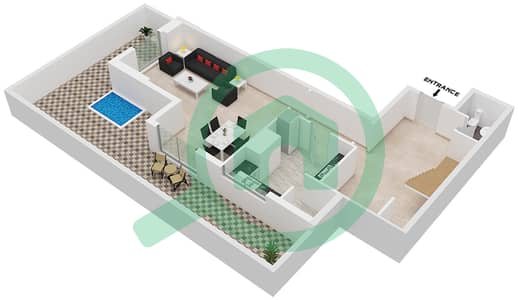 المخططات الطابقية لتصميم النموذج / الوحدة A/1 شقة 2 غرفة نوم - مون ريف