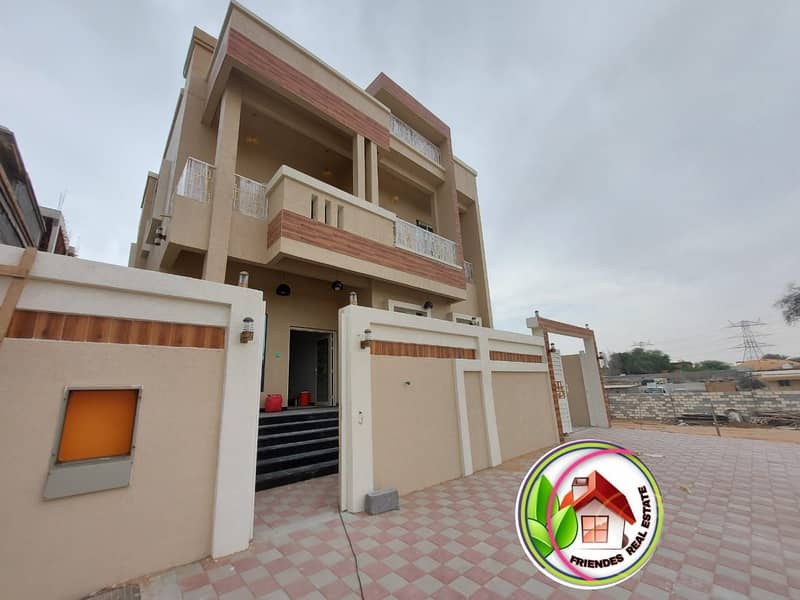 Replace the rent with your own villa in Ajman, a new villa with very excellent finishing