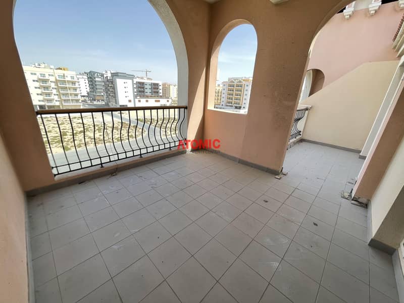 Hot offer Large studio with big balcony for rent in Warsan4 =01